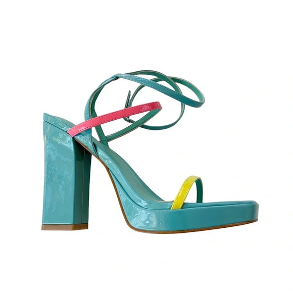 Marc Fisher Acres Heeled Platform Retro Ankle Wrap Tie Sandal Size 9.5 NWT - Picture 3 of 15